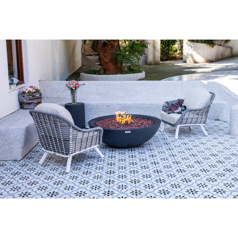 Rose Bowl Propane Fire Table in Dark Gray