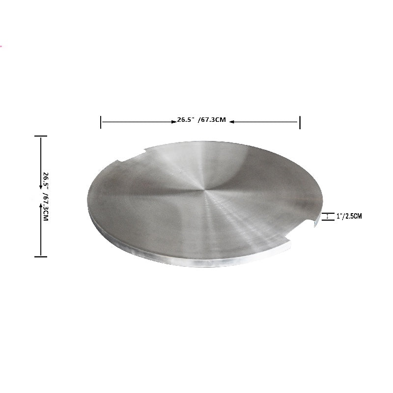 Stainless Steel Lid for Lunar Bowl Propane Fire Table