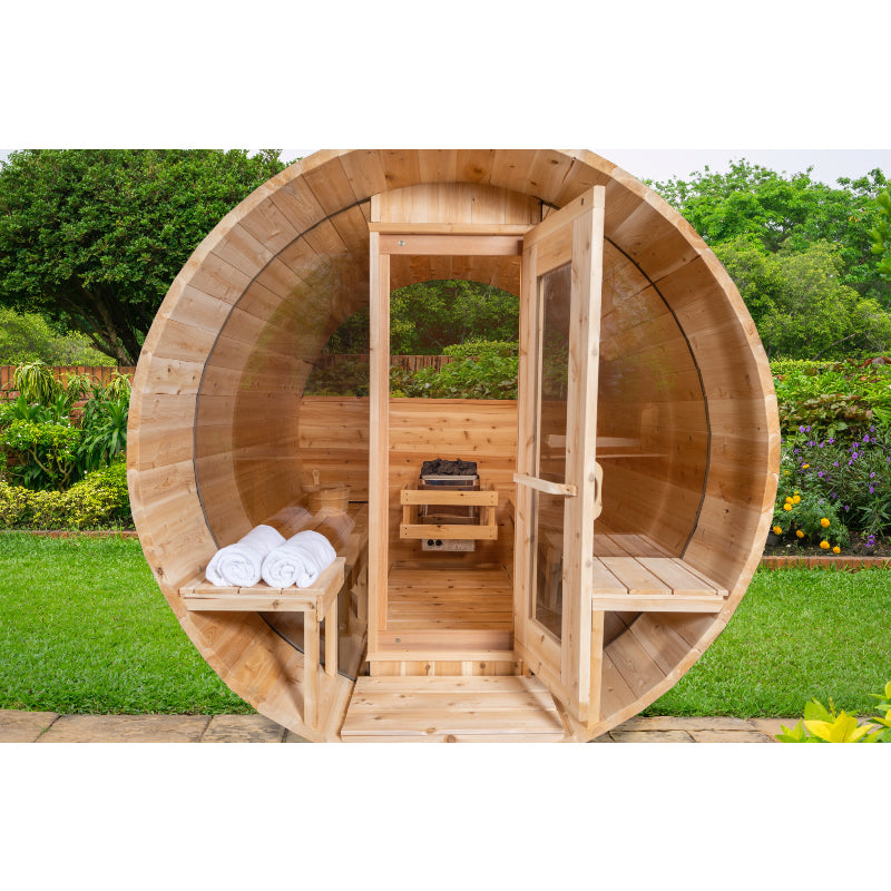 Canadian Timber Tranquility MP Cedar 4-5 Person Traditional Outdoor Barrel Sauna