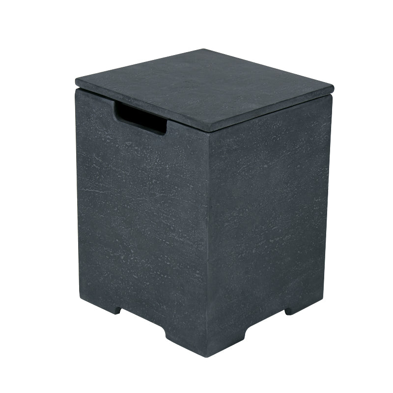 Square Propane Tank Cover in Dark Gray with Removable Lid